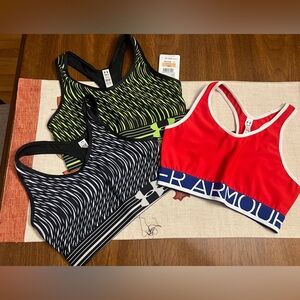Under Armour Sports Bra Trio - Red, Black, Green
